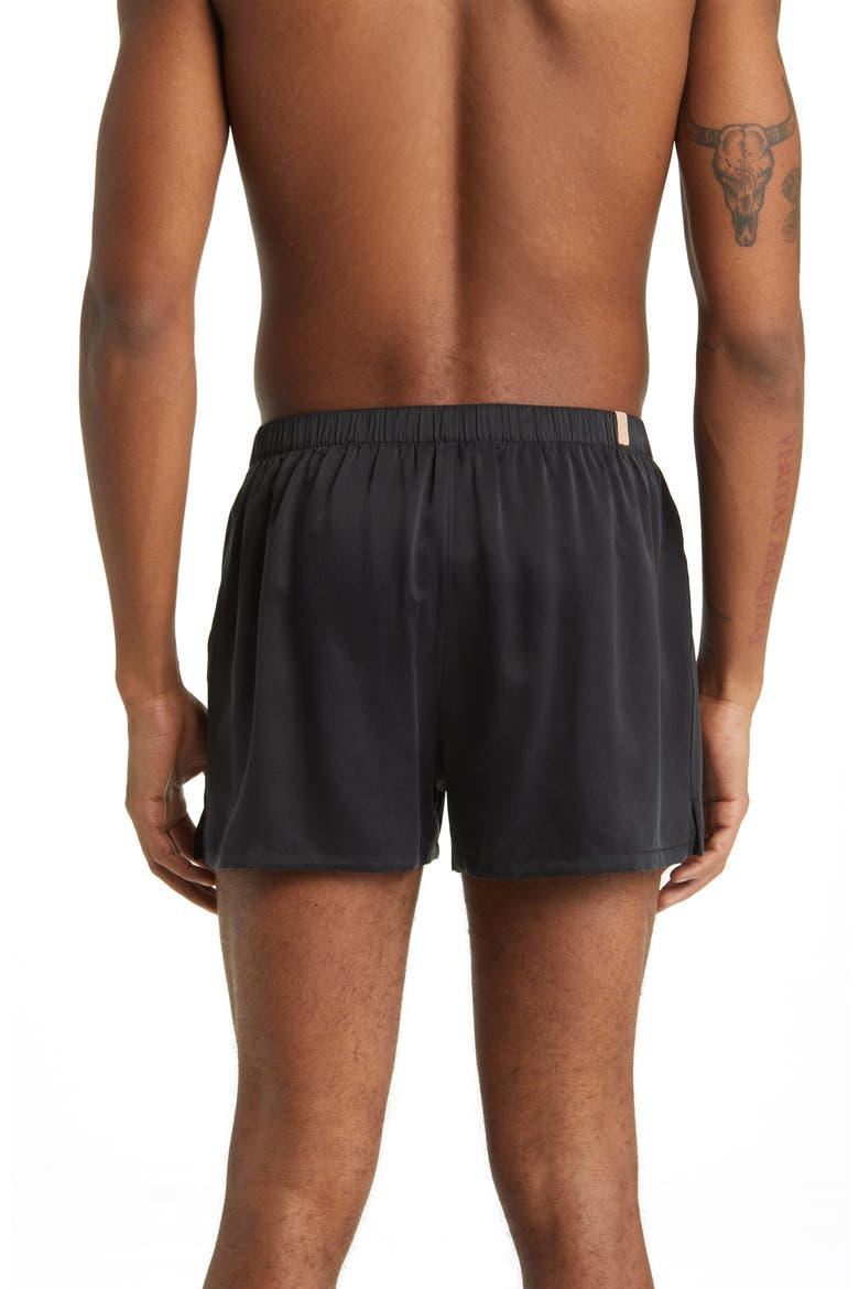 Washable Silk Boxer Shorts, Alternate, color, IMMERSED BLACK