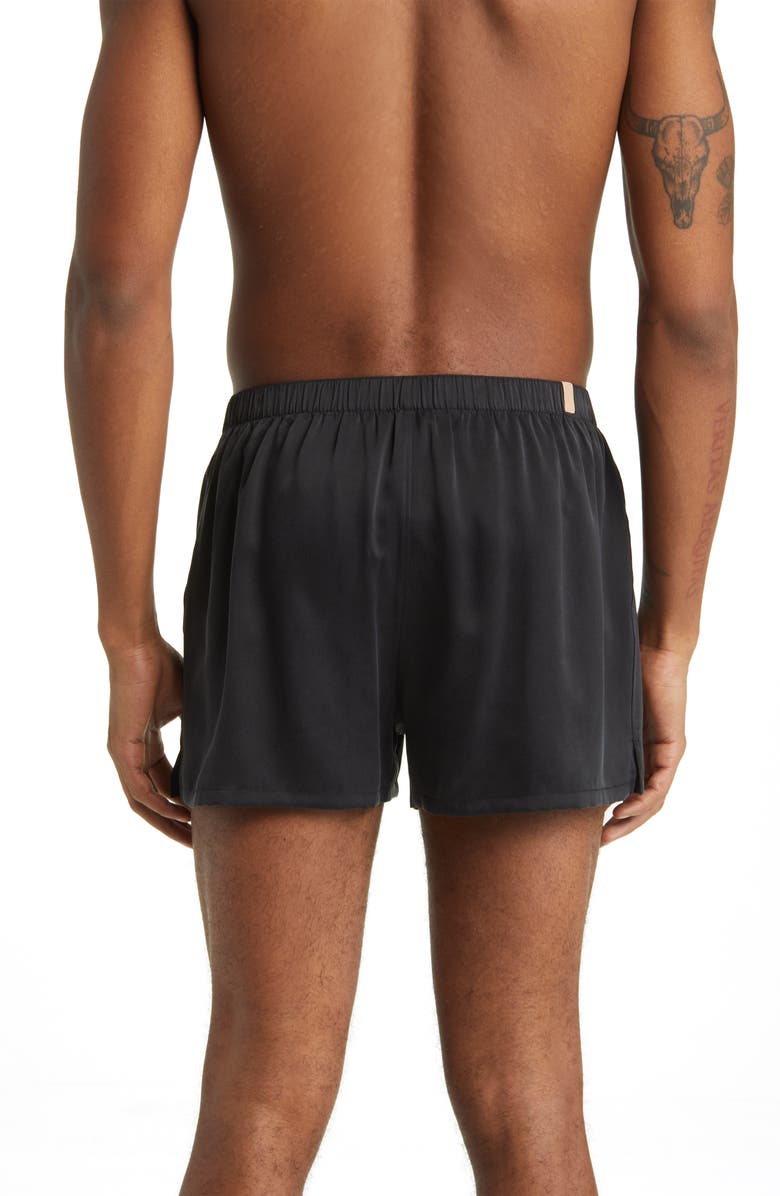 Lunya Washable Silk Boxer Shorts, Alternate, color, Immersed Black