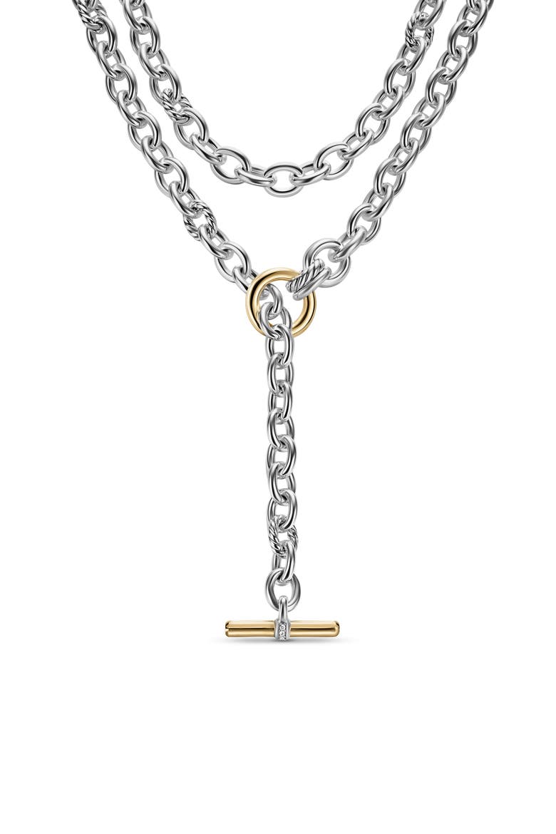 Mercer Convert Necklace in Sterling Silver & 18K Gold, Alternate, color, SILVER PAVE