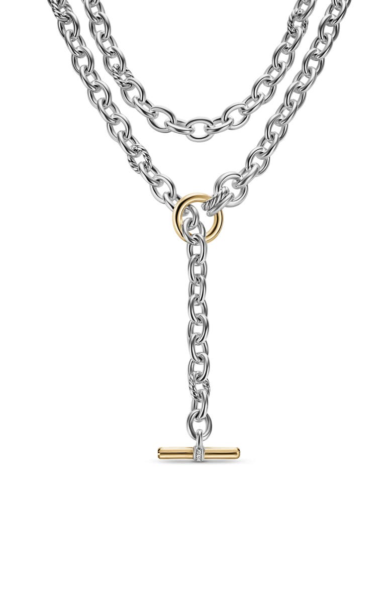 David Yurman Mercer Convert Necklace in Sterling Silver & 18K Gold, Alternate, color, Silver Pave