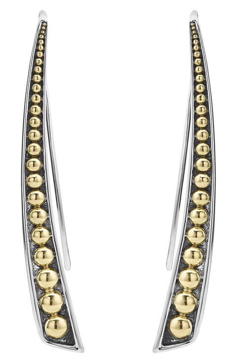 Signature Caviar Curved Linear Earrings