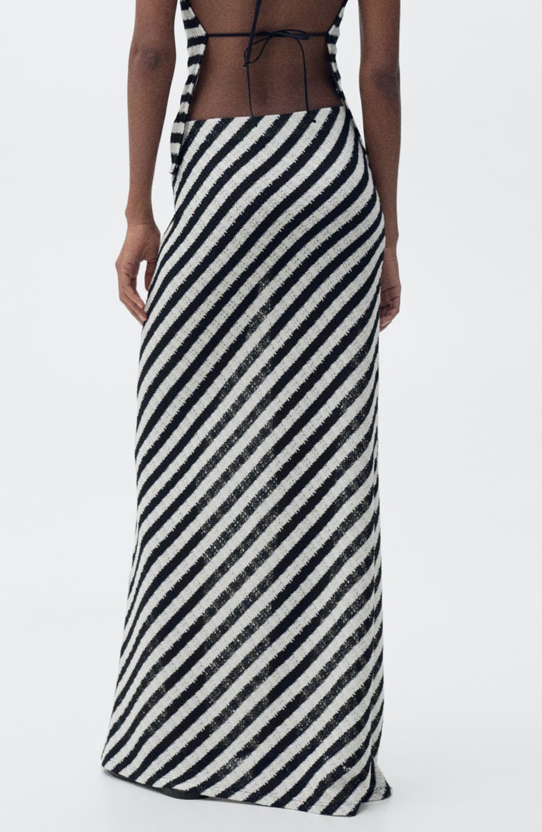MANGO Stripe Maxi Sweater Skirt, Alternate, color, 
