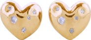 AREA STARS Mira Pave Heart Studs