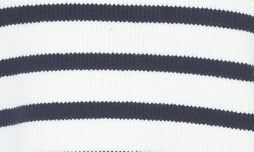 Rain And Rose Striped Cap Sleeve Sweater In White
