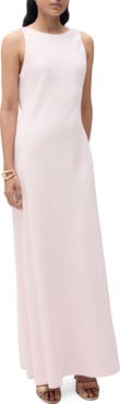 MANGO Open Back Satin Gown
