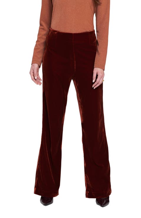 Velvet Suit Trousers Wide-Leg Pants