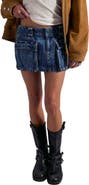 Free People Hera Stud Detail Denim Miniskirt