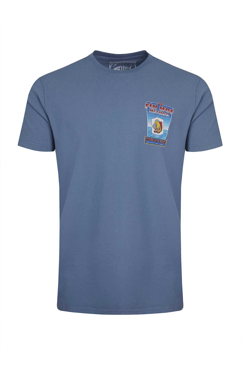Weird Fish Fin Hof Back Print Artist T-Shirt, Alternate, color, Mid Blue