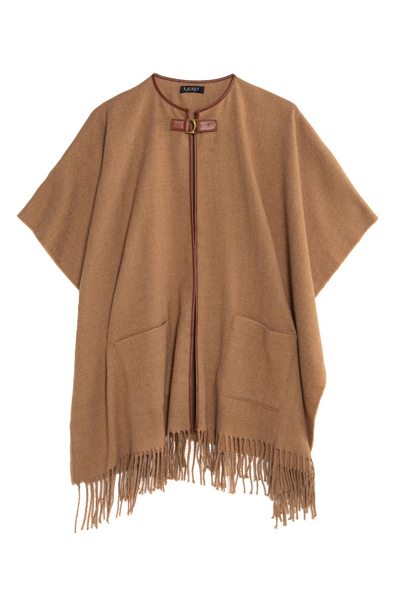 Lauren Ralph Lauren Equestrian Buckle Ruana, Main, color, Classic Camel