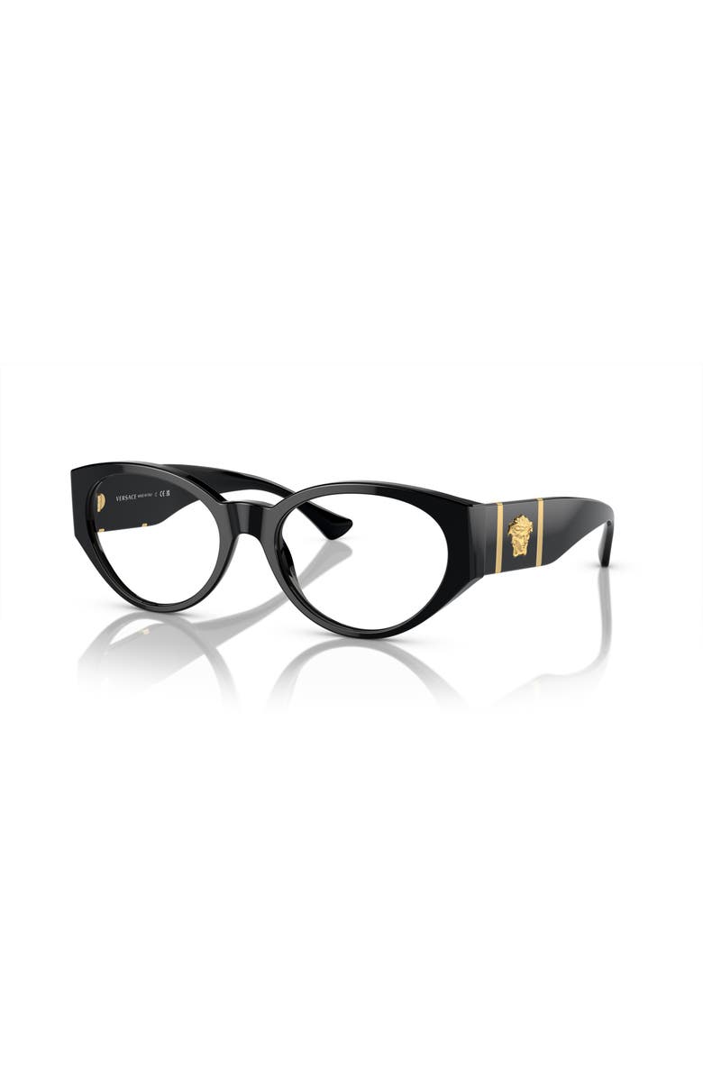Versace 54mm Oval optical glasses, Main, color, Black