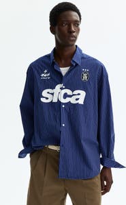 H&M Relaxed Fit Printed Cotton Poplin Shirt