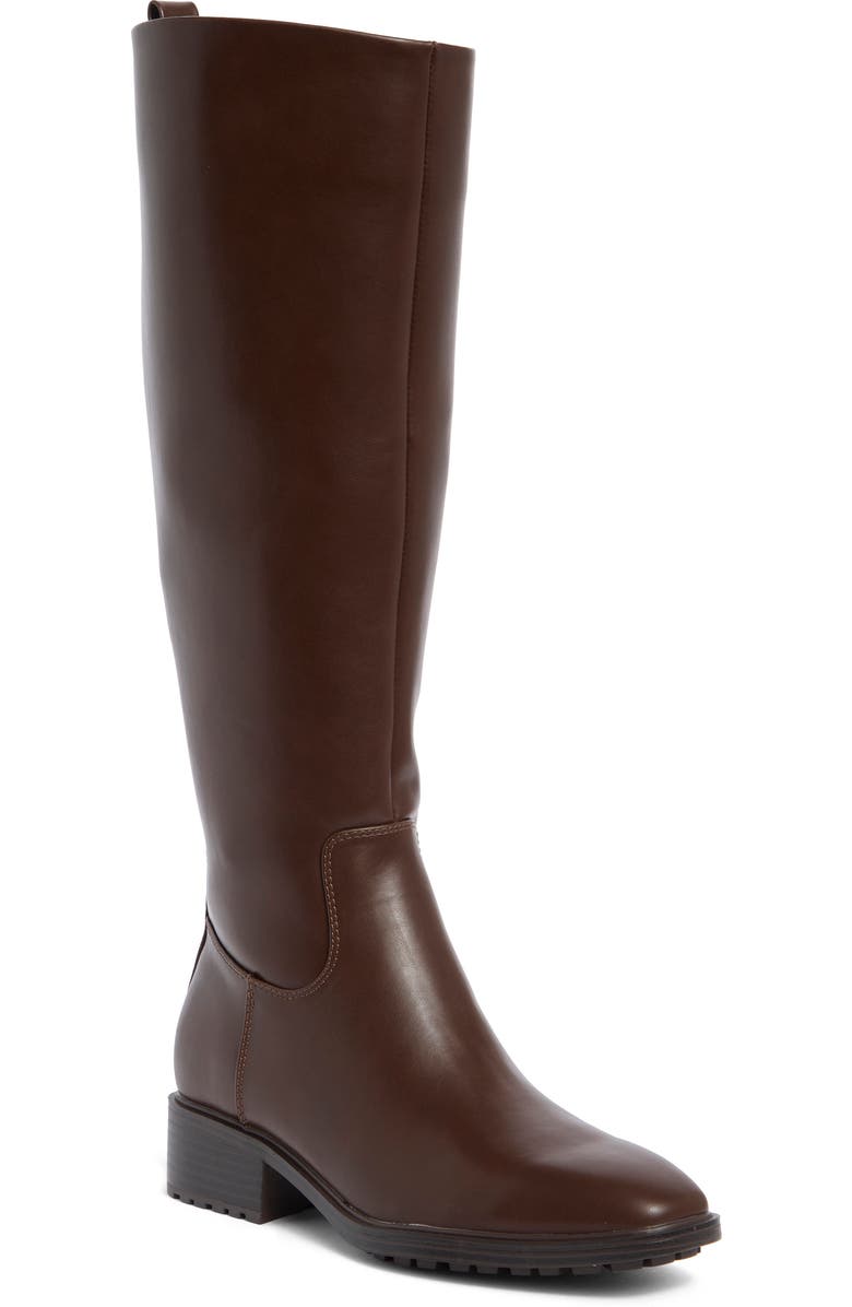 Nine West Blondy Square Toe Knee High Boot, Main, color, Dark Brown 200