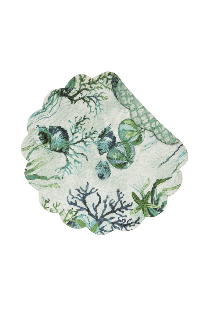 Shorecrest Round Placemat, Set of 6, 17", Main, color, Green