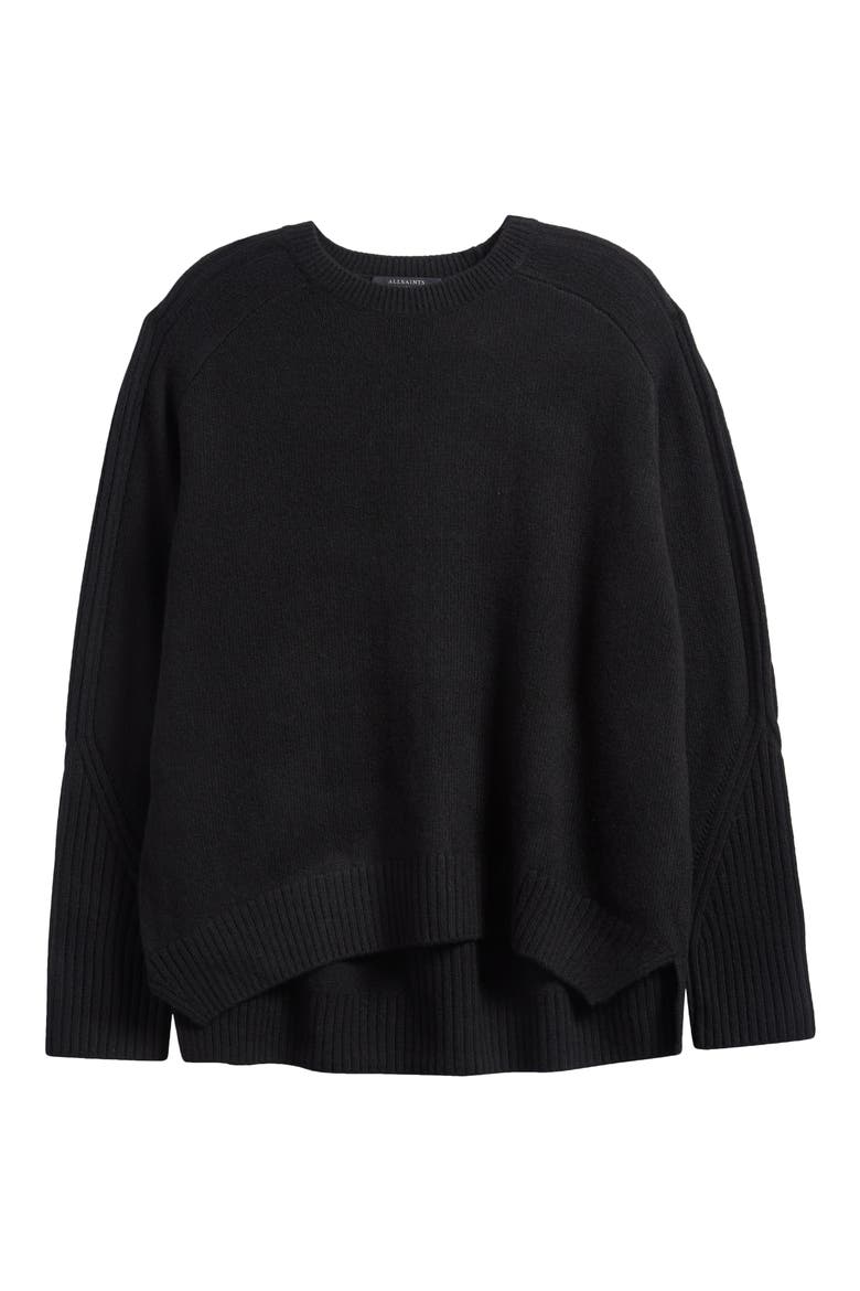 Ines Cashmere & Wool Crewneck Sweater, Alternate, color, BLACK