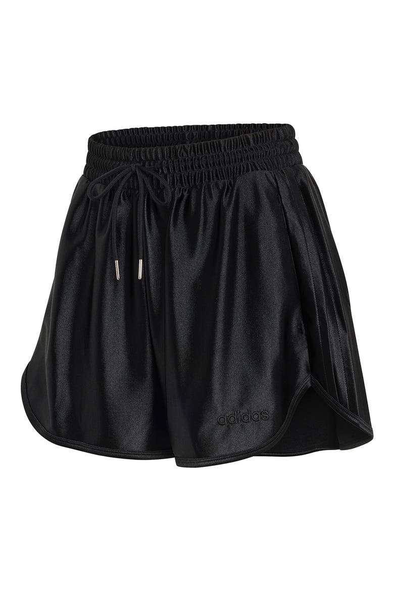 Satin Shorts, Alternate, color, BLACK