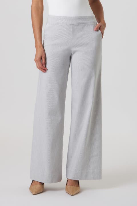 Mayfair Stretch Pinstripe Wide Leg Pant