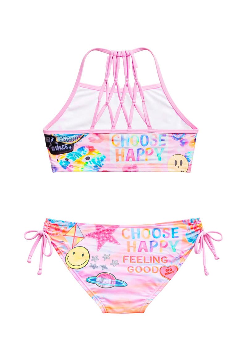 Printed Cropped Tankini Swimsuit, Alternate, color, Pink Multi