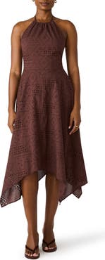 Steve Madden Dalina Eyelet Embroidery Halter Dress