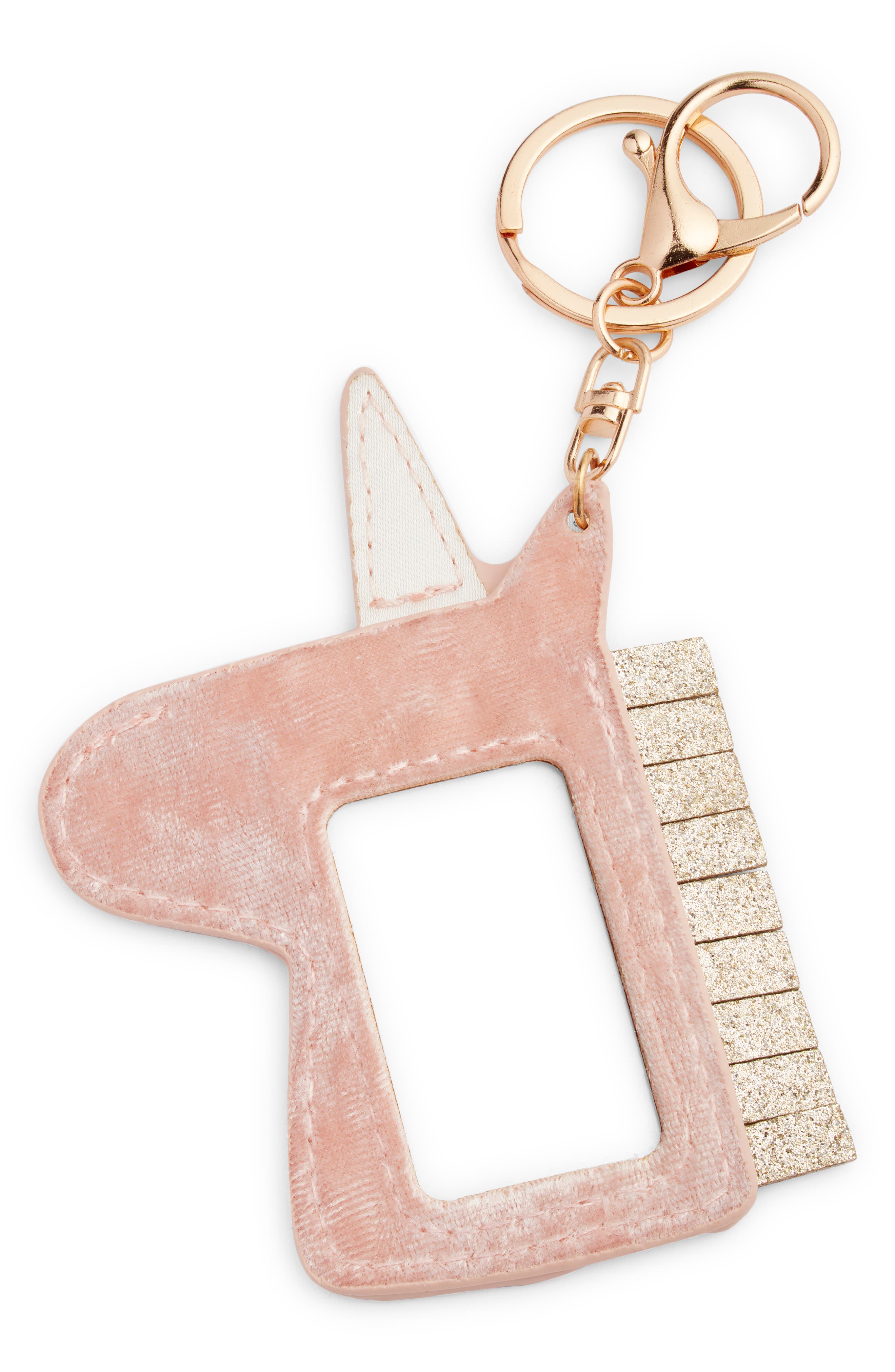 Mimi & Lula Kids' Unicorn Key Ring Charm, Alternate, color, Pink