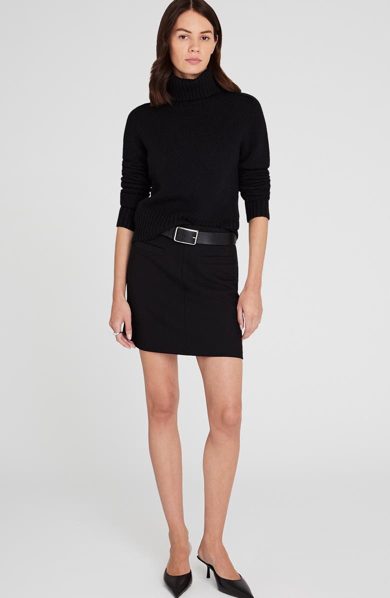 Club Monaco Shrunken Turtleneck Wool Blend Sweater, Alternate, color, 