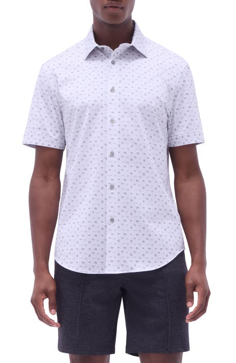 Miles OoohCotton® Whiskey Print Short Sleeve Button-Up Shirt