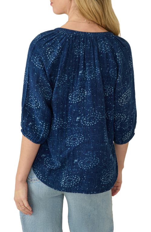 Faherty Seacliff Print Organic Cotton Top In Blue