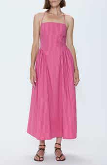 Sadee Stripe Crossback Midi Dress