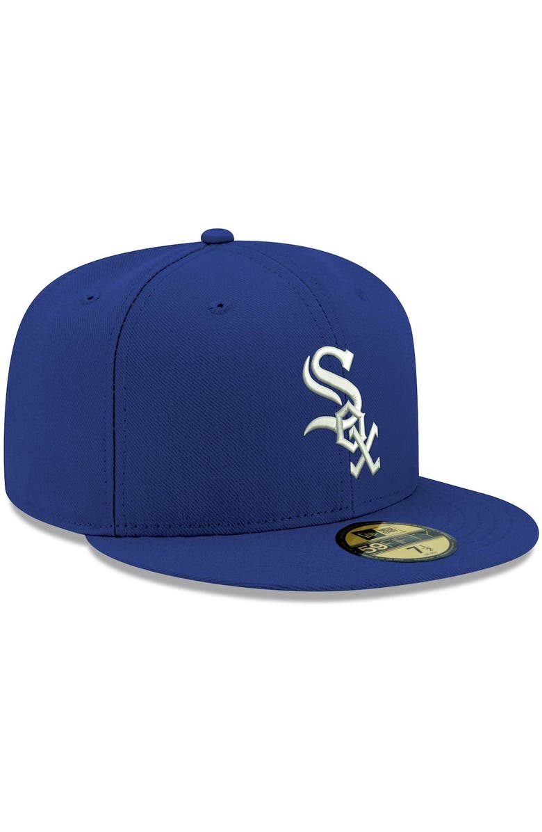 New Era Men's New Era Royal Chicago White Sox White Logo 59FIFTY Fitted Hat, Alternate, color, 