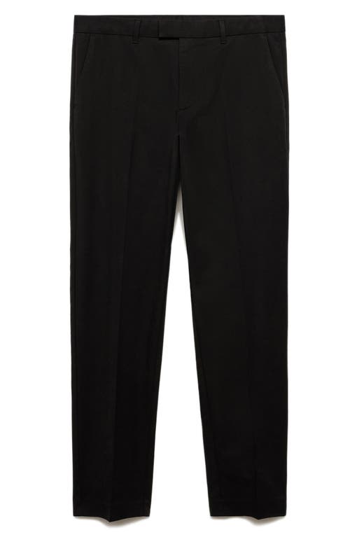 Mango Regular Fit Flat Front Twill Chinos In Blue