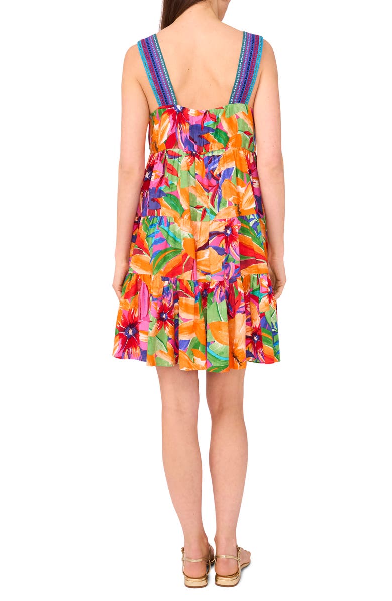 Vince Camuto Print Tiered Dress, Alternate, color, Pink Multi