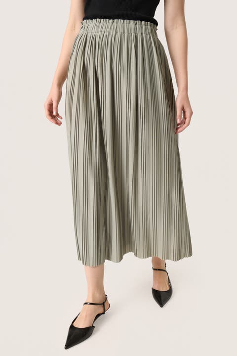 Sivone Plisse Elastic Waist Maxi Skirt