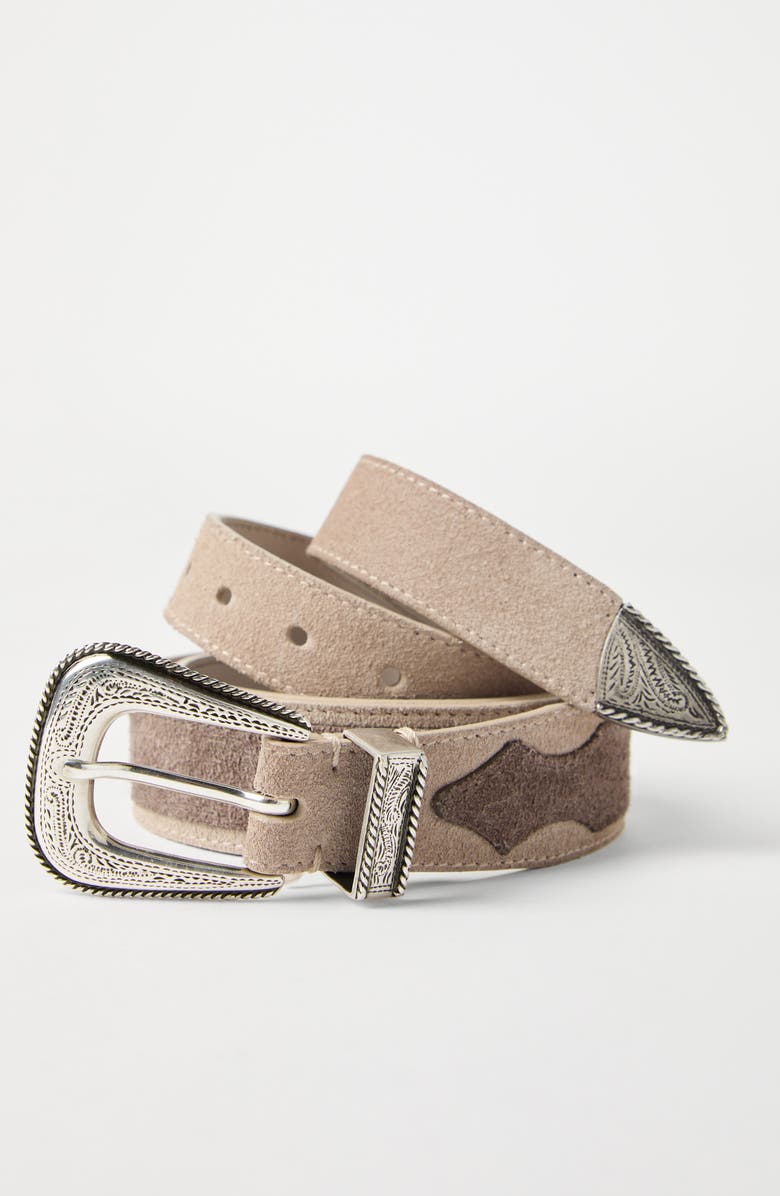 Brunello Cucinelli Reversed calfskin belt, Alternate, color, 
