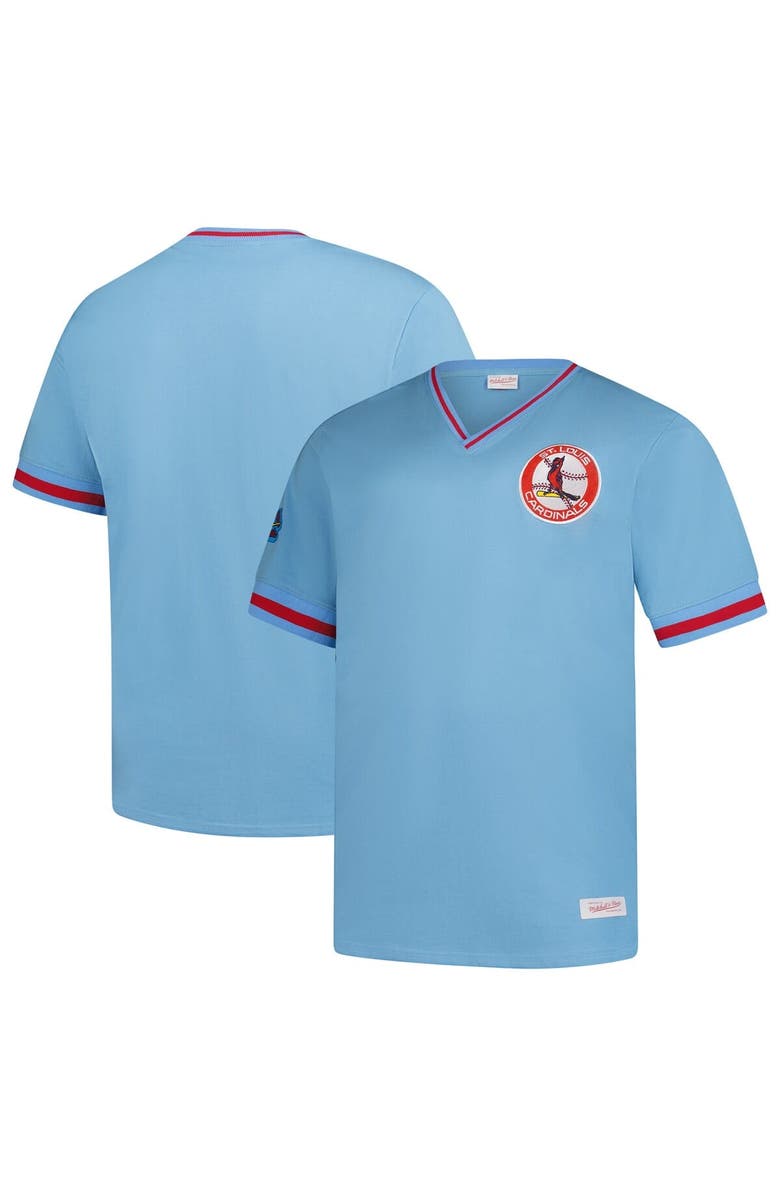 Mitchell & Ness Men's Mitchell & Ness Light Blue St. Louis Cardinals Big & Tall V-Neck T-Shirt, Main, color, 