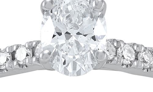 Frankie & Zoe 10k White Gold Oval Lab Grown Diamond Solitaire Ring In Gold