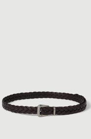 Brunello Cucinelli Braided leather belt with monili
