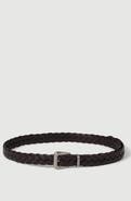 Brunello Cucinelli Braided leather belt with monili