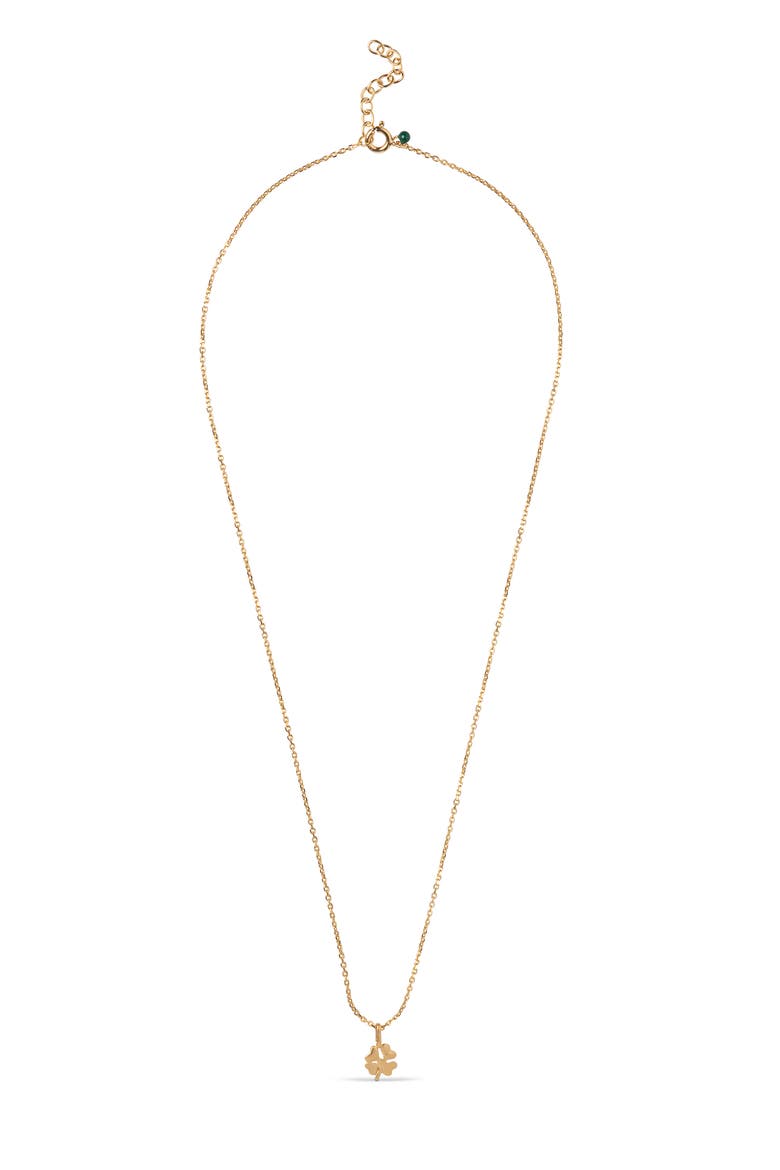 Four-Leaf Clover Necklace, Alternate, color, Gold