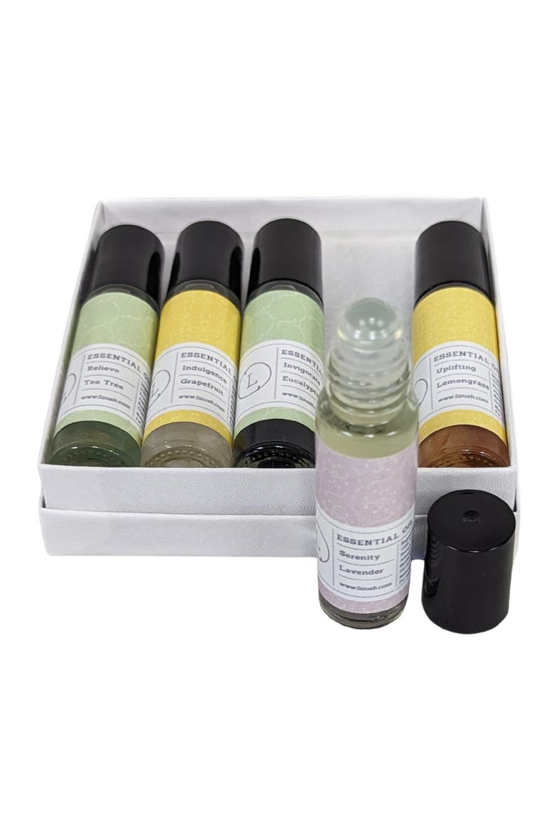 Essential Oils Roll-On with Crystals Set, Alternate, color, White Gift Box