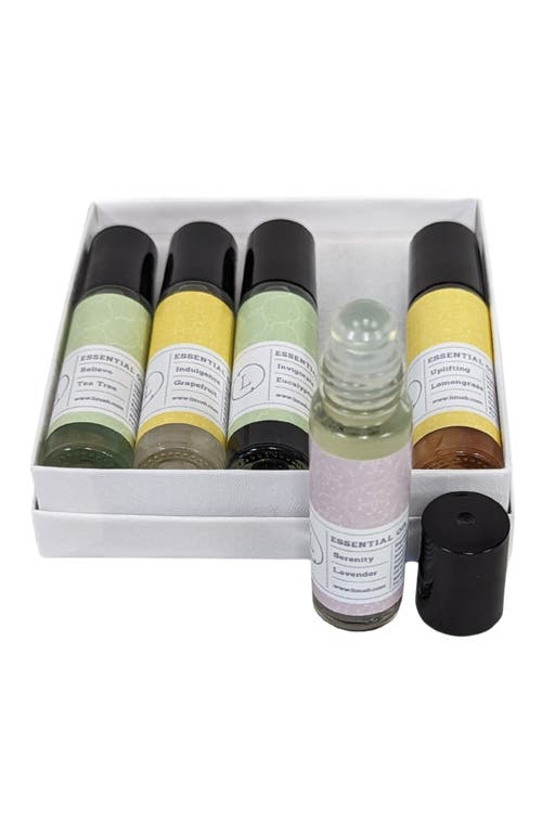 Lizush Essential Oils Roll-on With Crystals Set In Multi