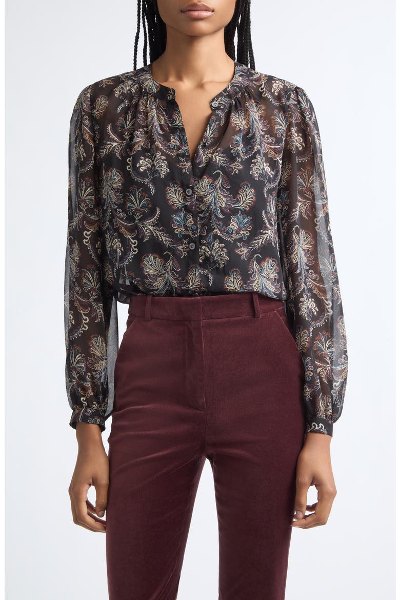 Ashlynn Silk Top, Main, color, BLACK MULTI