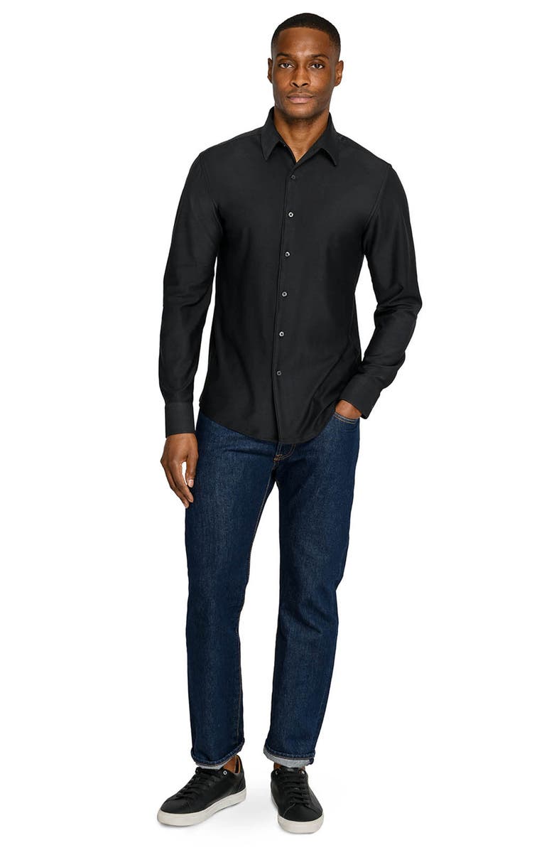 Brooklyn Brigade Solid Mapleton Luxe Cross Dyed Long Sleeve Shirt, Alternate, color, Black