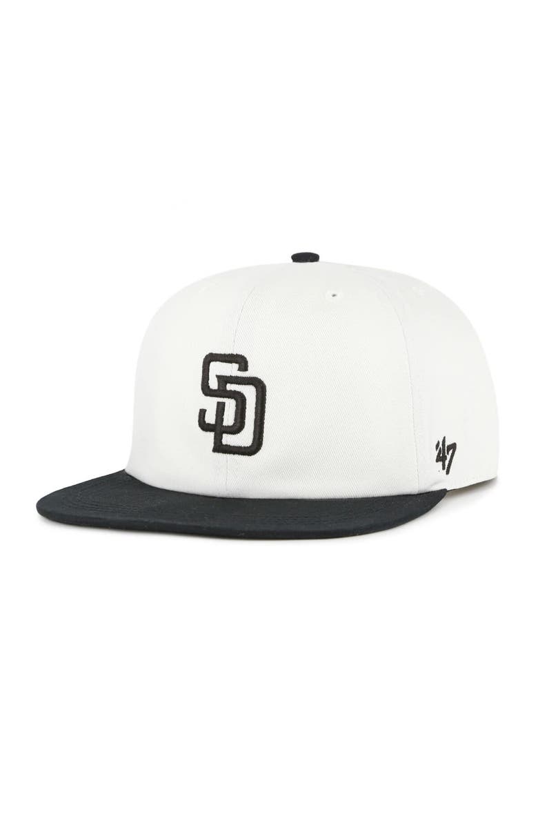 '47 Men's '47 White/Black San Diego Padres Foundation Captain Snapback Hat, Alternate, color, White