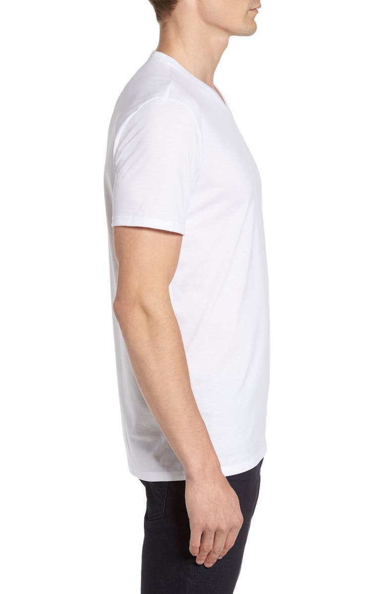 Lacoste Regular Fit V-Neck T-Shirt, Alternate, color, White