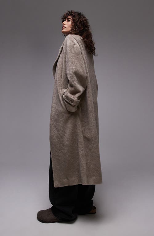 Topshop Chuck On Faux Fur Longline Coat