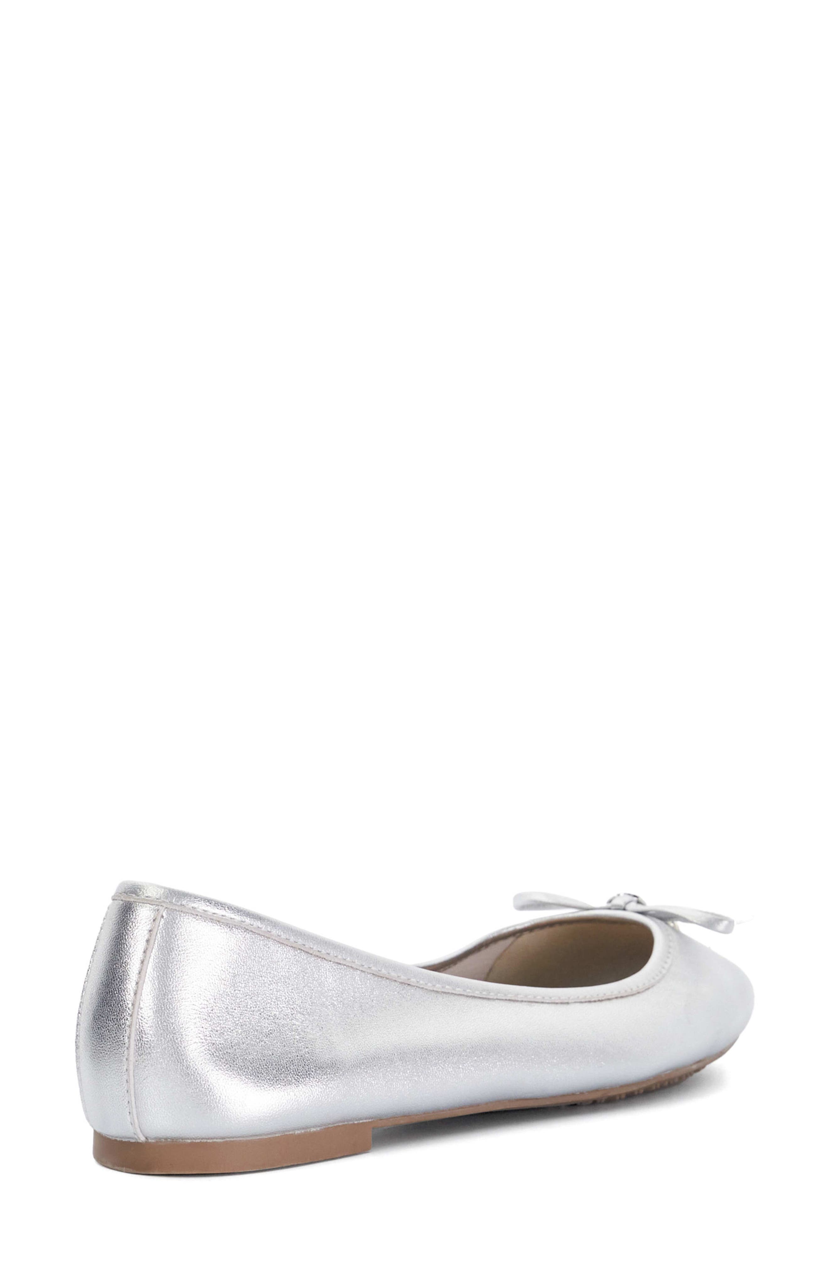 Dune London Hallow Flat, Alternate, color, Silver