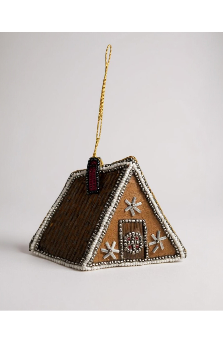 Pillowpia Gingerbread Cabin Ornament Set, Alternate, color, Gingerbread