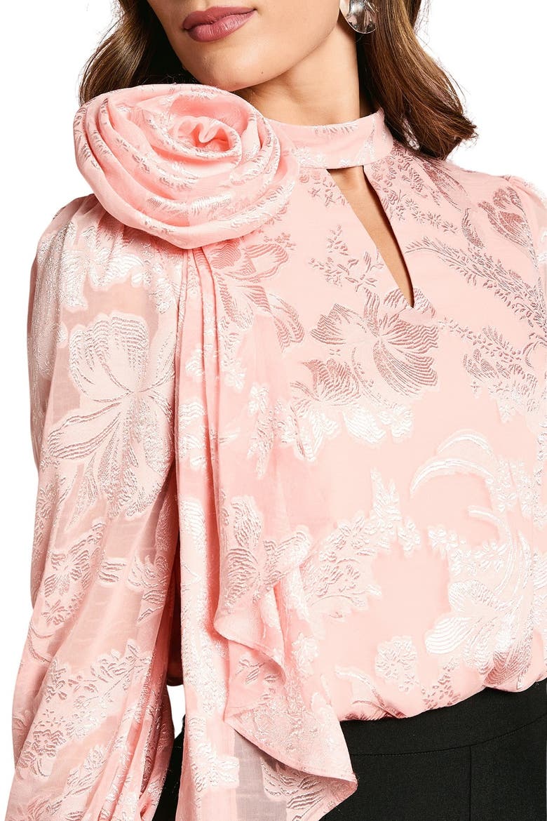 Satin Jacquard Corsage 2 In 1 Jumpsuit, Alternate, color, Blush