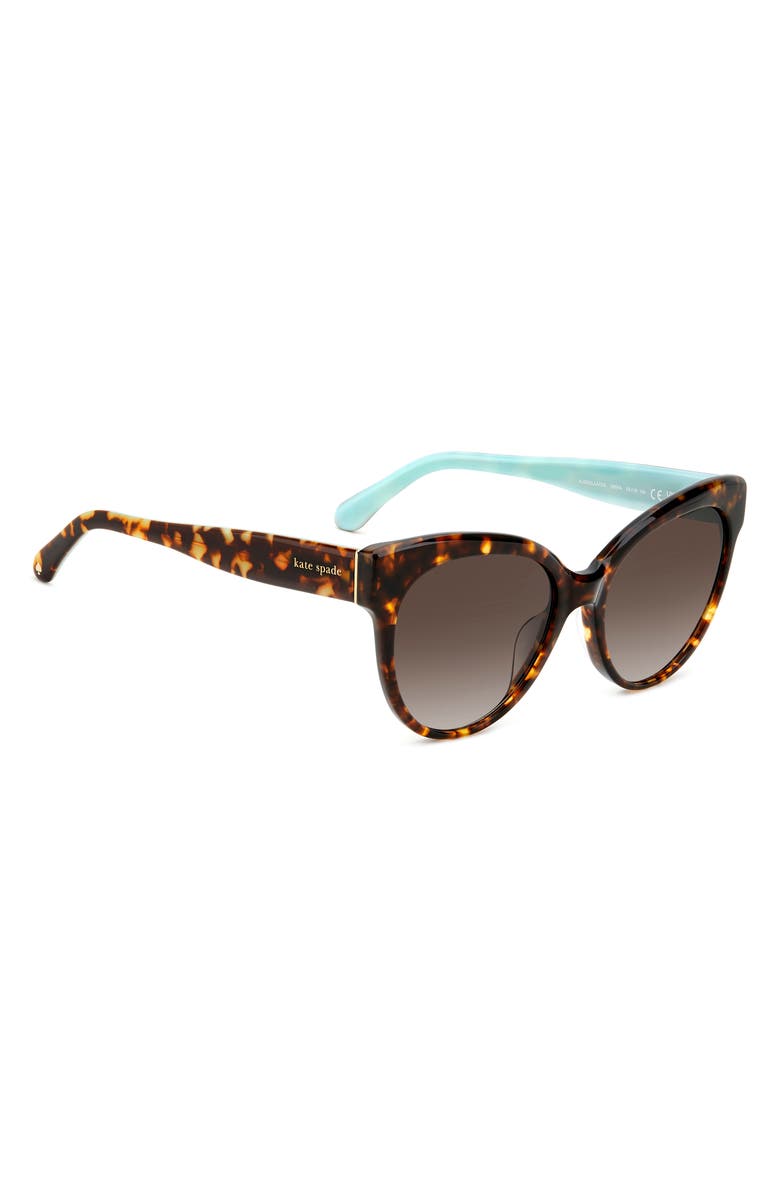 Kate Spade New York aubriella 55mm cat eye sunglasses, Alternate, color, Havana
