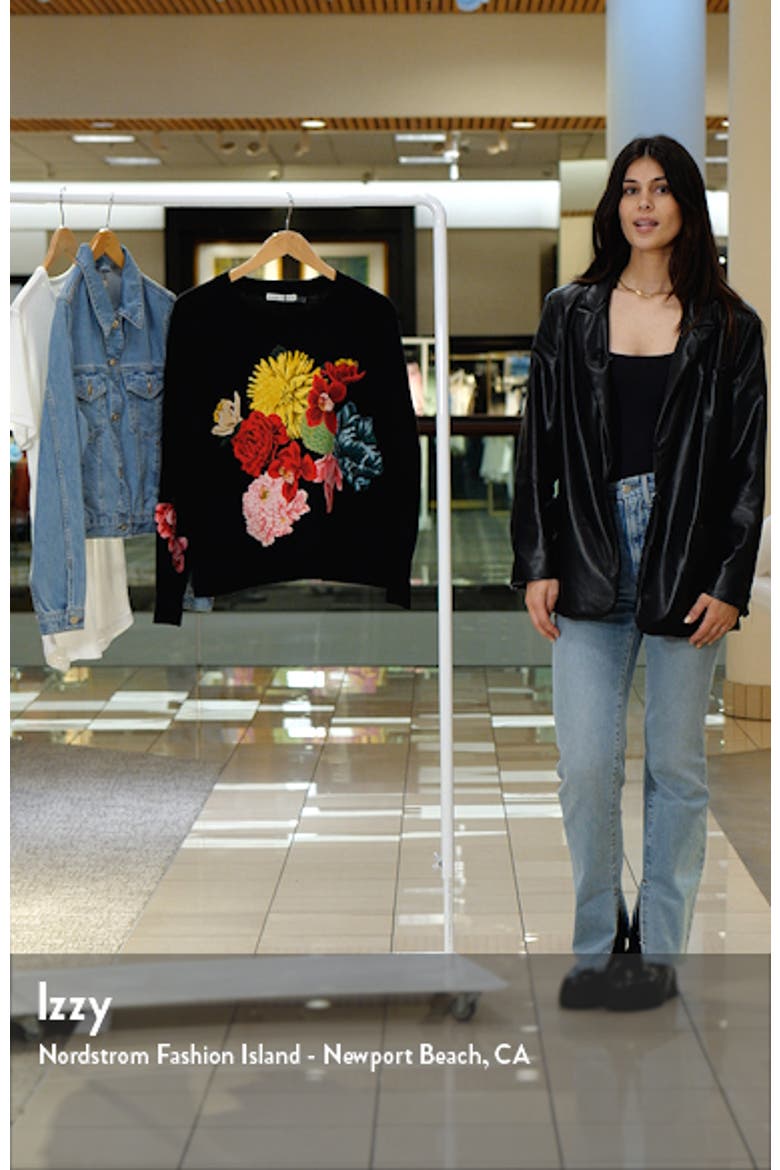 Belva Floral Jacquard Stretch Wool Crewneck Sweater video