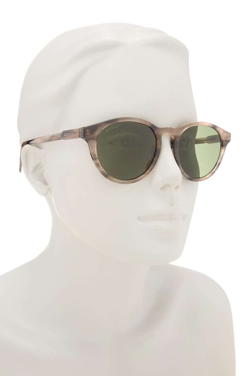 Gucci 53mm Round Sunglasses, Alternate, color, Blue Blue Grey